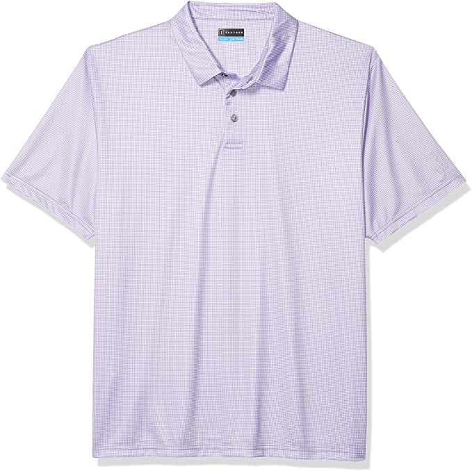 PGA Tour Mens Mini Gingham Print Golf Polo Shirts