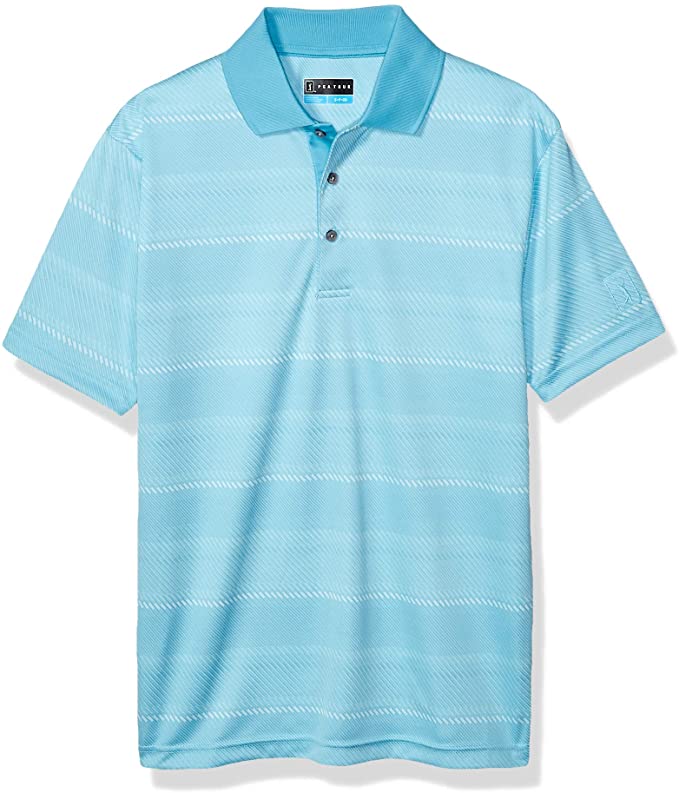 PGA Tour Mens Short Sleeve Jaquard Golf Polo Shirts