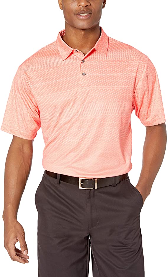 PGA Tour Mens Short Sleeve Printed Golf Polo Shirts