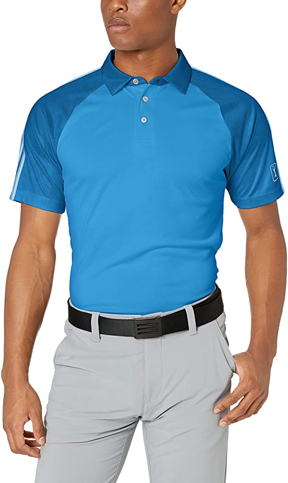 PGA Tour Mens Short Sleeve Printed Golf Polo Shirts