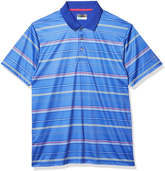 PGA Tour Mens Short Sleeve Striped Golf Polo Shirts