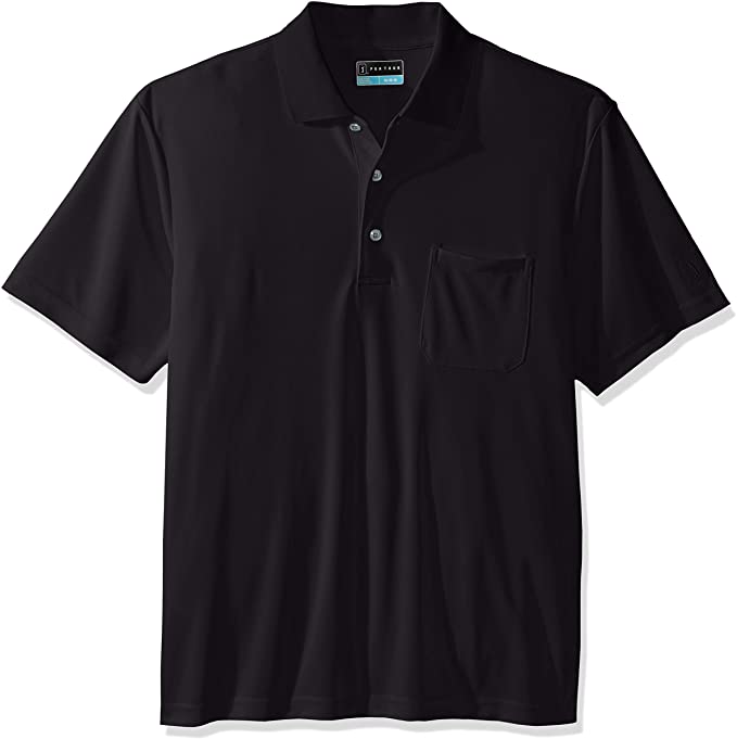 PGA Tour Mens Solid Pocketed Golf Polo Shirts