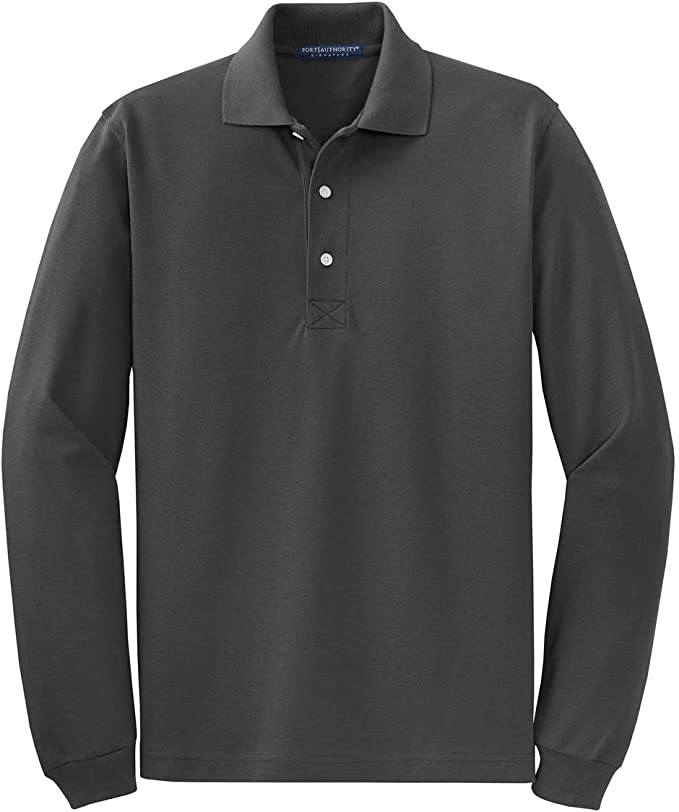 Mens Port Authority Breathable Long Sleeve Golf Polo Shirts