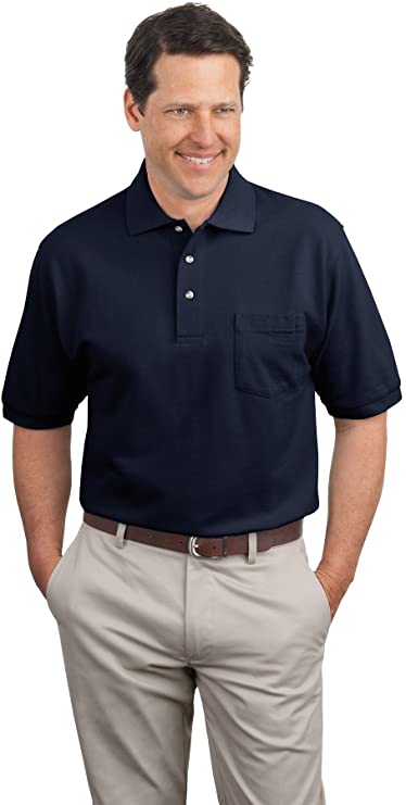 Mens Port Authority Heavyweight Cotton Pique Golf Polo Shirts