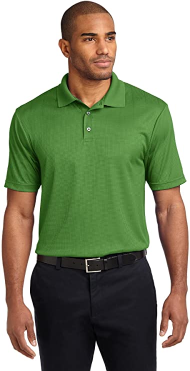 Mens Port Authority Performance Fine Jacquard Golf Polo Shirts