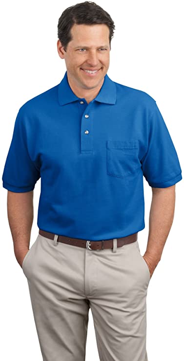 Mens Port Authority Pique Knit Golf Polo Shirts