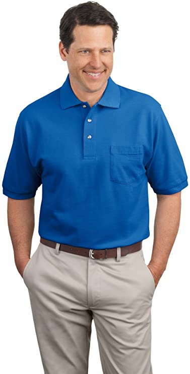 Mens Port Authority Pique Knit Golf Polo Shirts