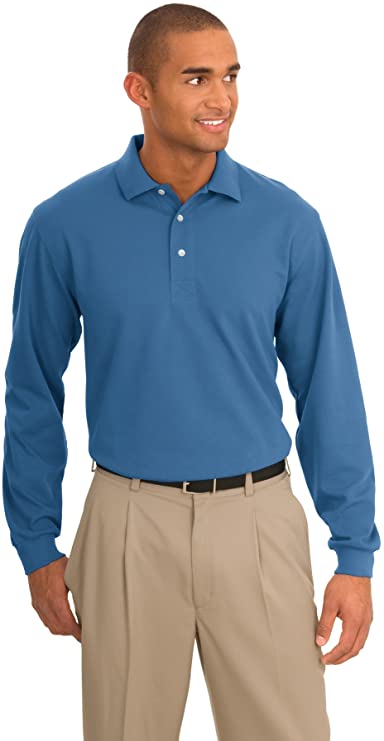 Mens Port Authority Rapid Dry Long Sleeve Golf Polo Shirts
