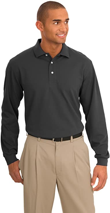 Port Authority Mens Rapid Dry Long Sleeve Golf Polo Shirts