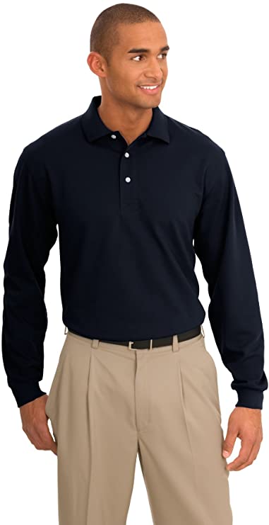 Port Authority Mens Rapid Dry Long Sleeve Golf Polo Shirts