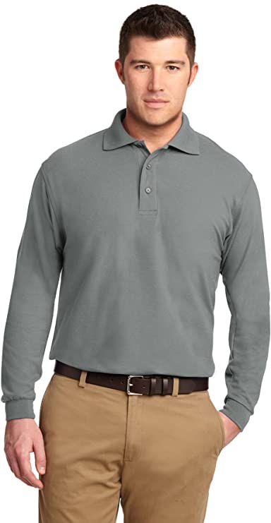 Port Authority Mens Silk Touch Long Sleeve Golf Polo Shirts