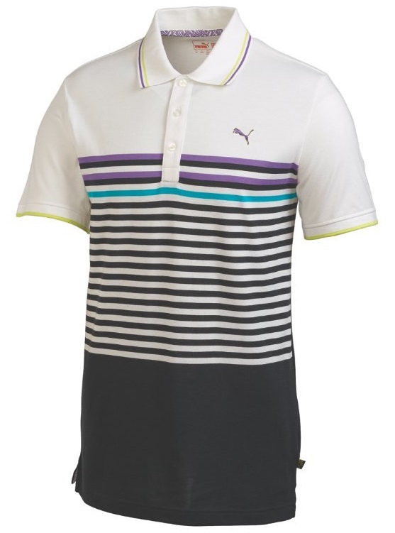 Mens Puma NA CB Stripe Golf Polo Shirts