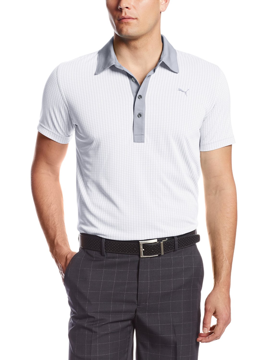 Puma NA Jacquard Pattern Golf Polo Shirts