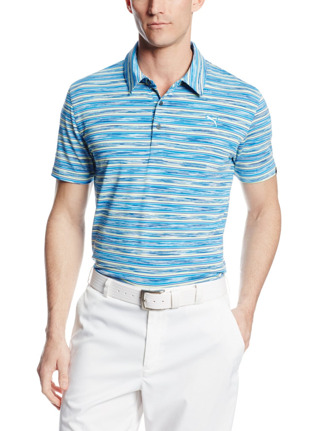 Mens NA Space Stripe Golf Polo Shirts