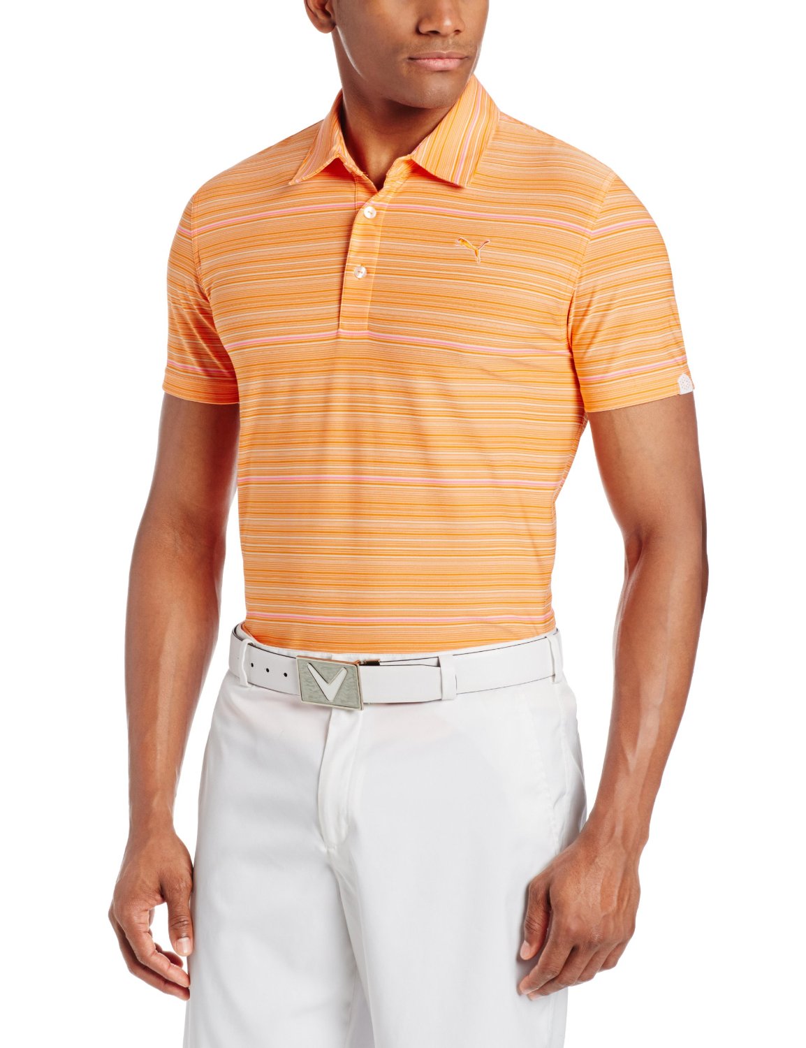 Mens Puma NA YD Multi Stripe Golf Polo Shirts