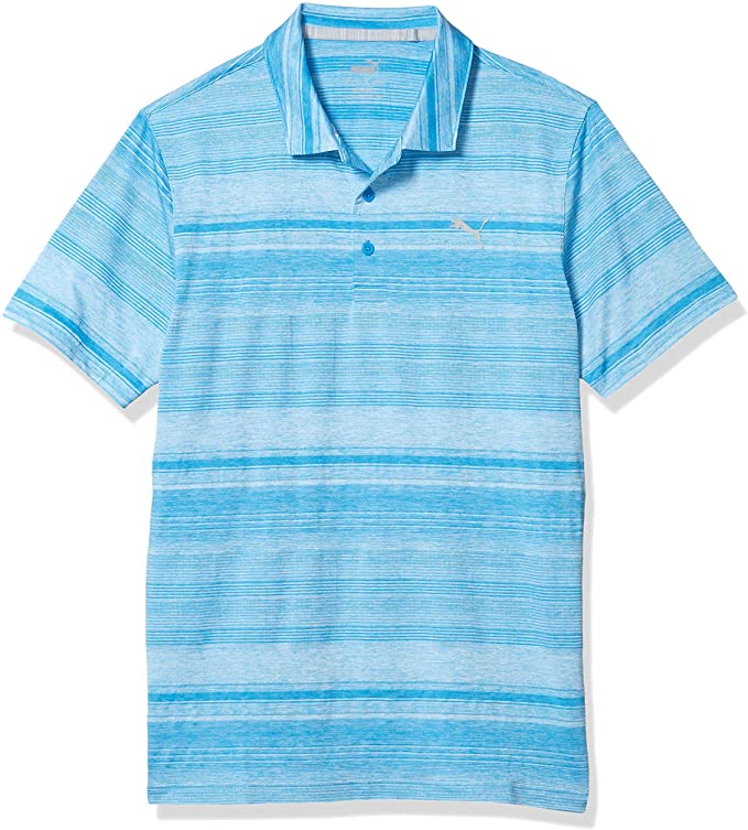 Mens Puma Variegated Stripe Golf Polo Shirts
