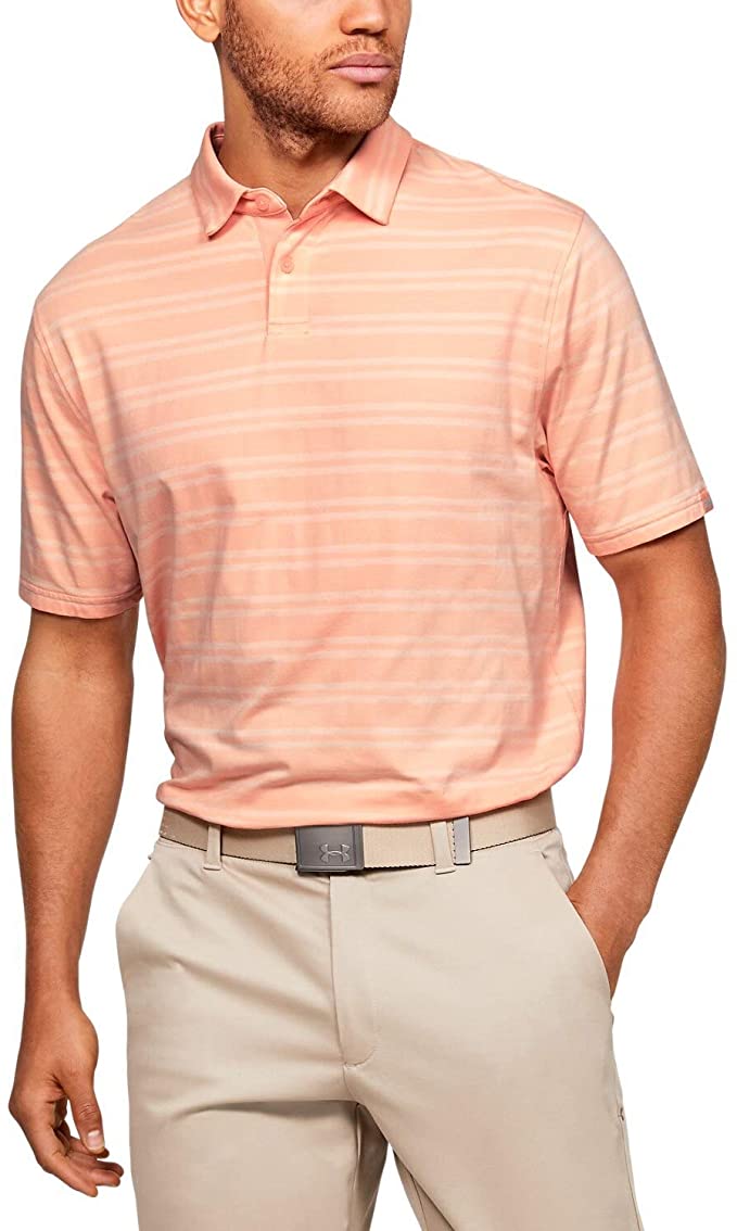 Under Armour Mens Charged Cotton Scramble Stripe Golf Polo Shirts