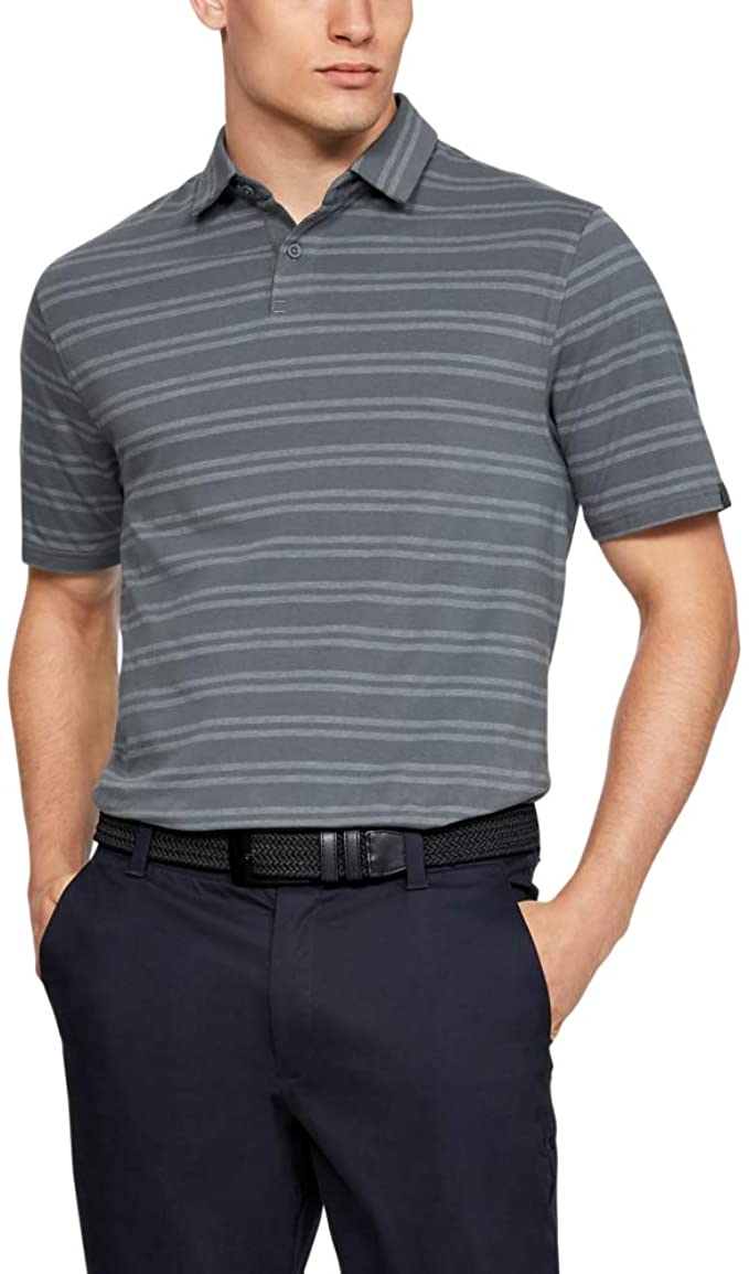 Under Armour Mens Charged Cotton Scramble Stripe Golf Polo Shirts