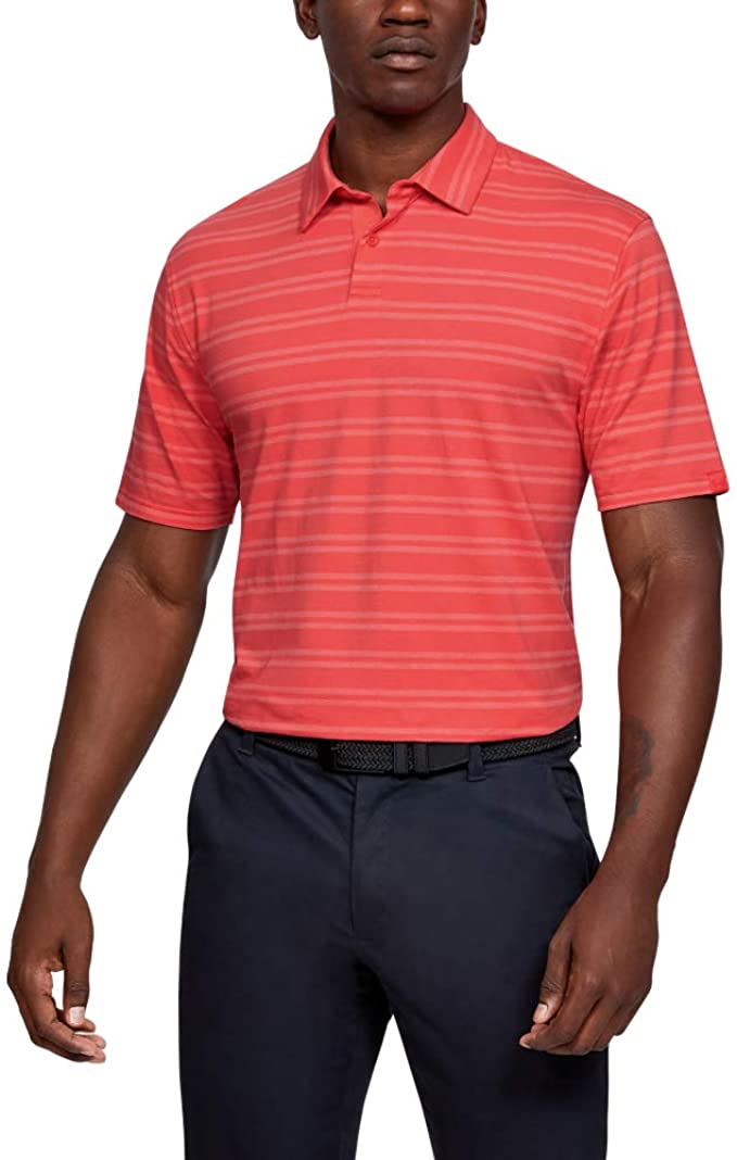 Under Armour Mens Charged Cotton Scramble Stripe Golf Polo Shirts