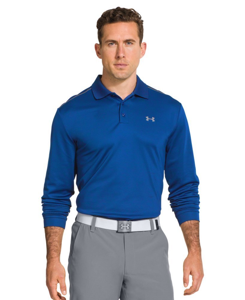 Mens Under Armour UA ColdGear Infrared Performance Long Sleeve Golf Polo Shirts
