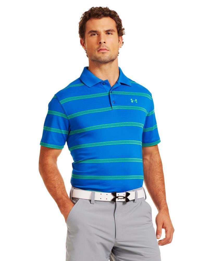 Mens Under Armour UA Fade Stripe Golf Polo Shirts