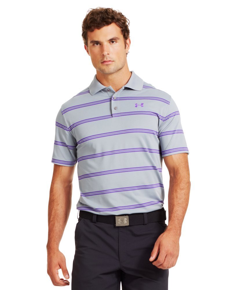 Mens UA Fade Stripe Golf Polo Shirts