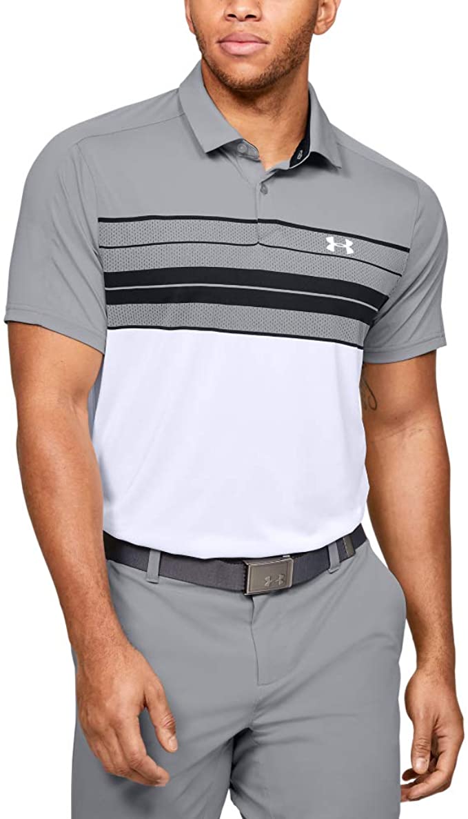Mens Under Armour Vanish Chest Stripe Golf Polo Shirts