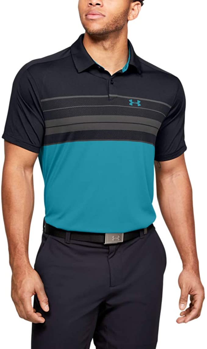 Under Armour Mens Vanish Chest Stripe Golf Polo Shirts