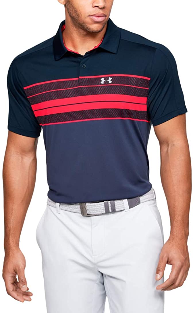 Under Armour Mens Vanish Chest Stripe Golf Polo Shirts