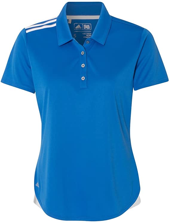 Adidas Womens 3 Stripes Shoulder Golf Polo Shirts