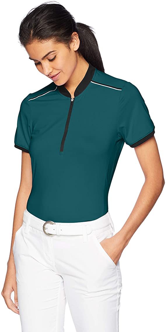 Womens Adidas Climacool Zipper Golf Polo Shirts
