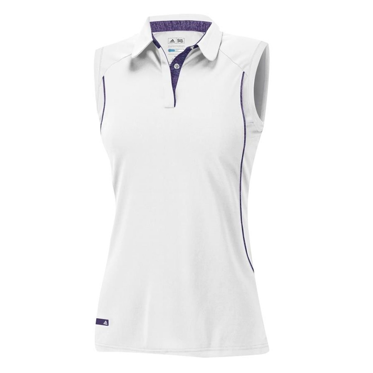 Adidas Contrast Sliver Asymmetrical Sleeveless Golf Polo Shirts