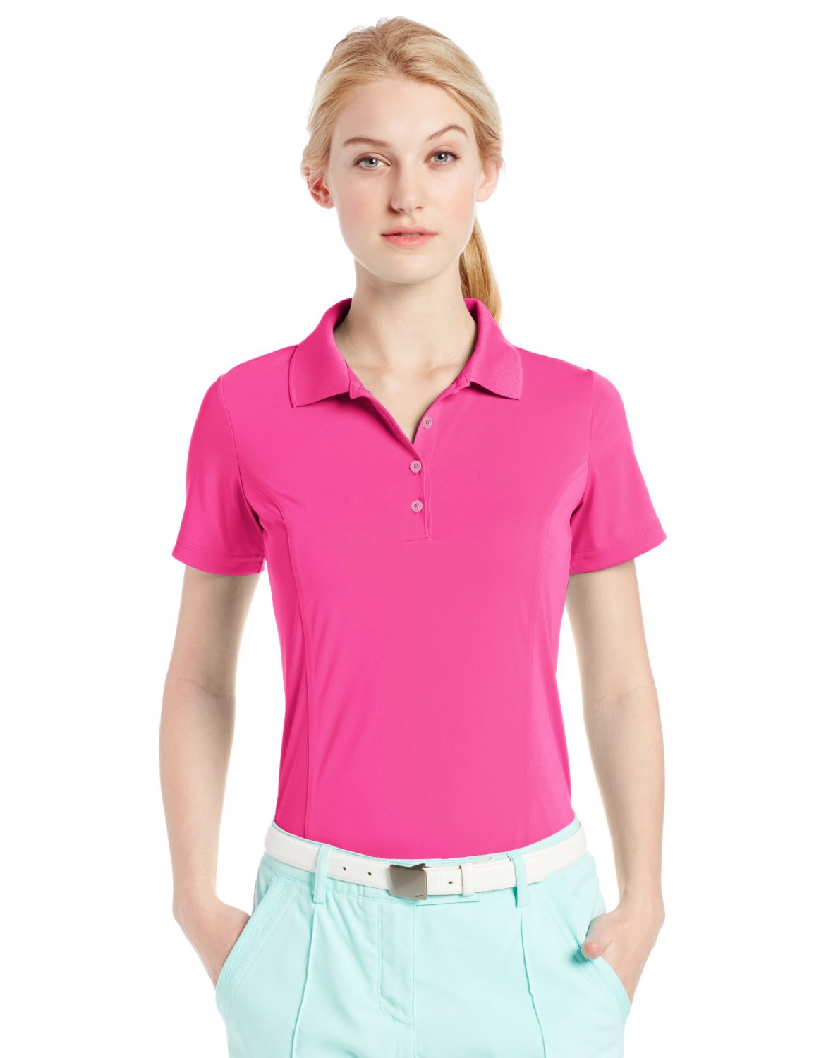 Adidas Womens Puremotion Solid Jersey Polo Shirts
