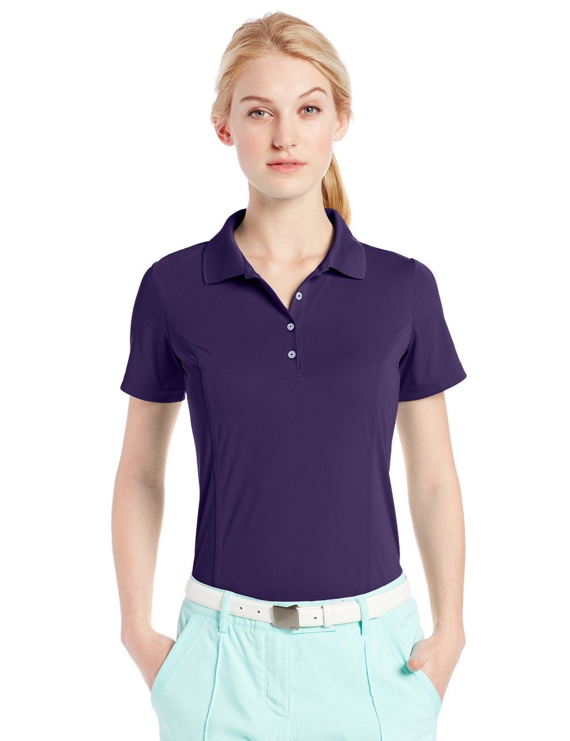 Adidas Womens Puremotion Solid Jersey Golf Shirts