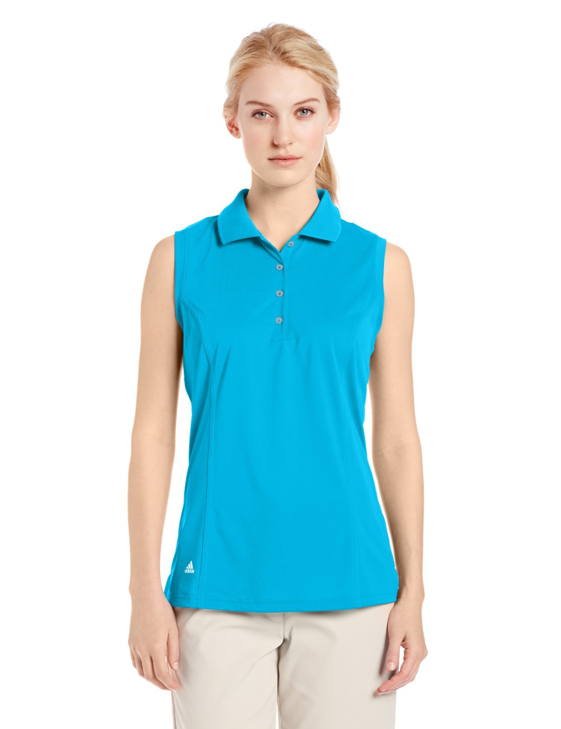 Womens Adidas Puremotion Solid Sleeveless Golf Polo Shirts