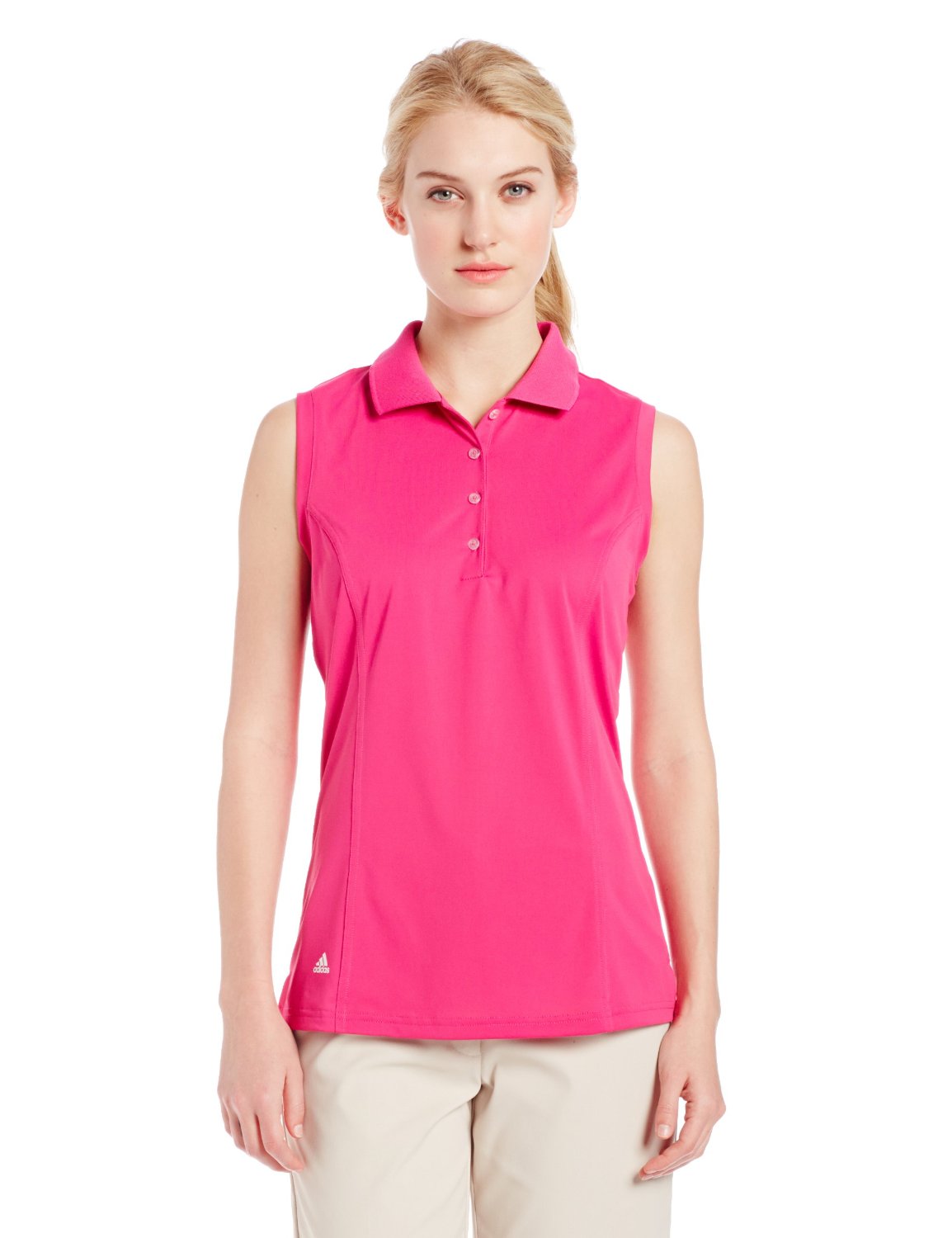 Womens Puremotion Solid Sleeveless Golf Polo Shirts
