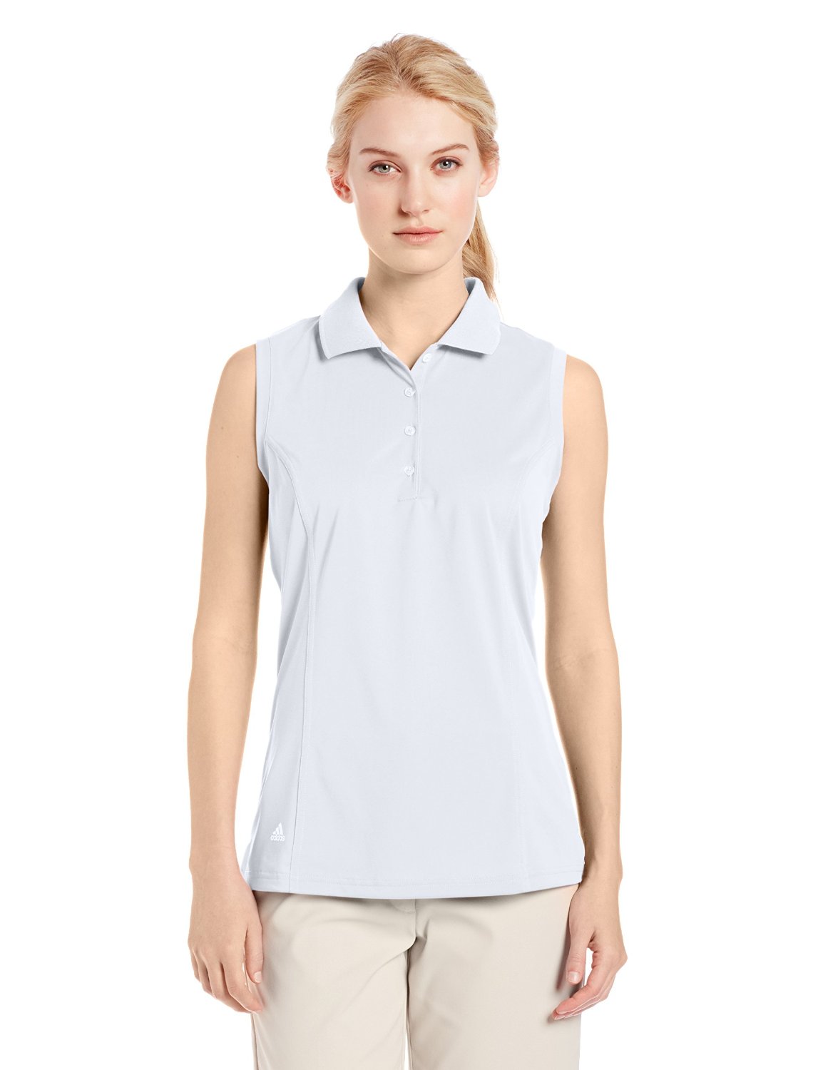 Adidas Womens Puremotion Solid Sleeveless Golf Shirts
