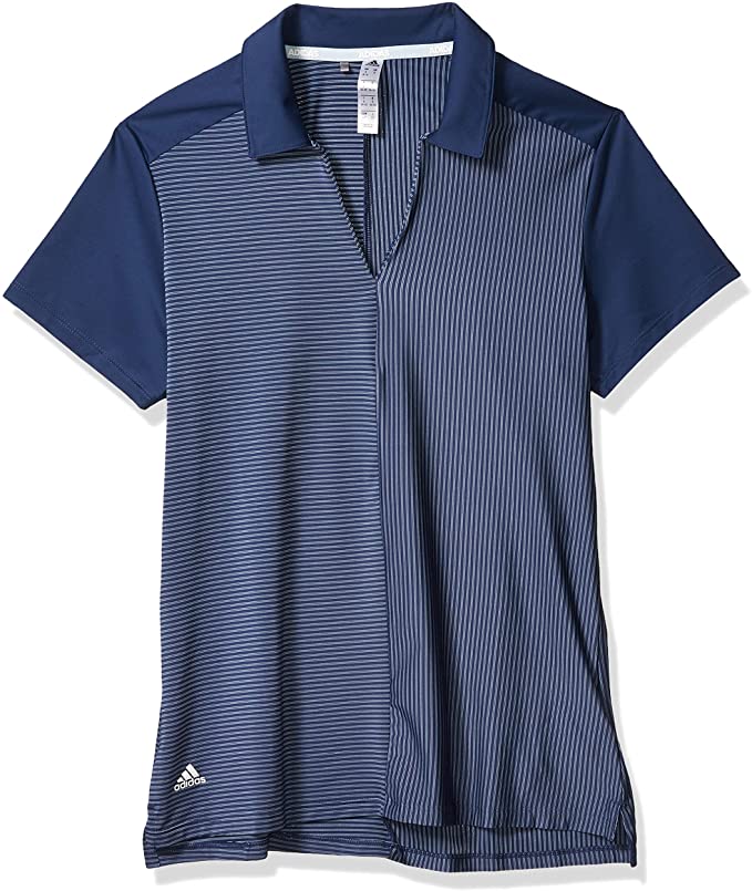 Adidas Womens Stripe Golf Polo Shirts