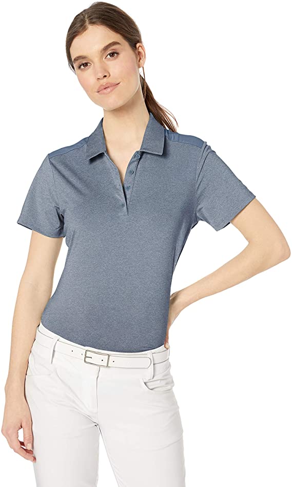 Womens Adidas Ultimate Heathered Golf Polo Shirts