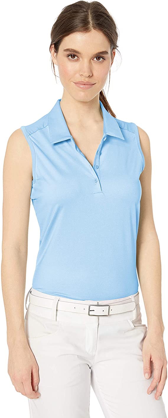 Adidas Womens Ultimate Heathered Sleeveless Golf Polo Shirts