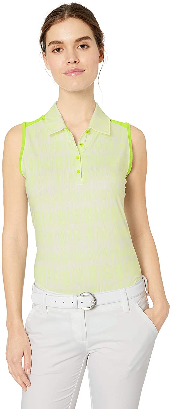 Womens Adidas Ultimate Printed Sleeveless Golf Polo Shirts