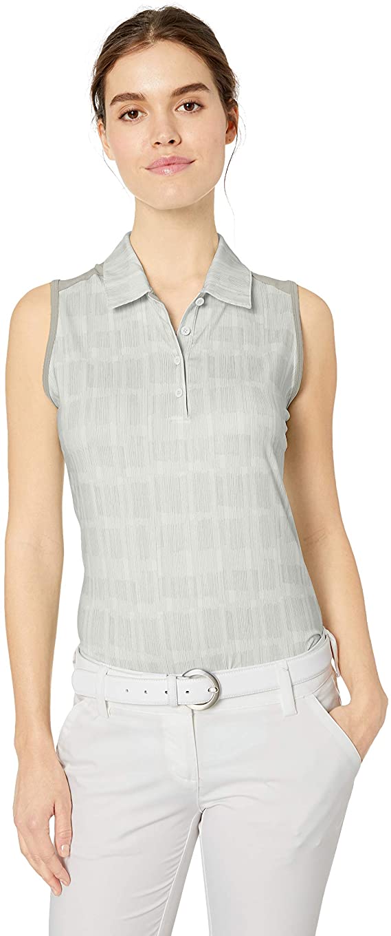 Adidas Womens Ultimate Printed Sleeveless Golf Polo Shirts