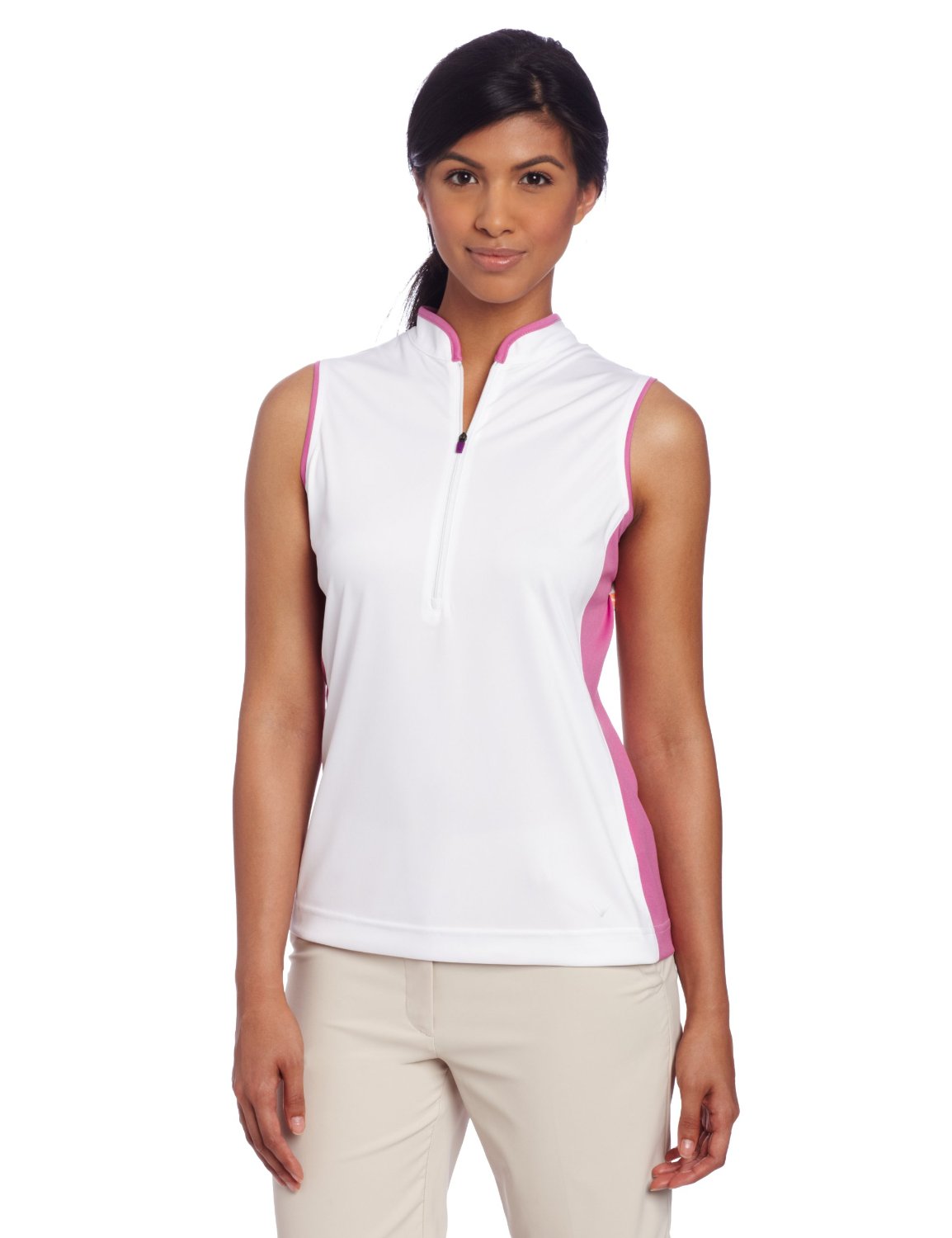 Womens Callaway Sleeveless Mandarin Collar Golf Tops