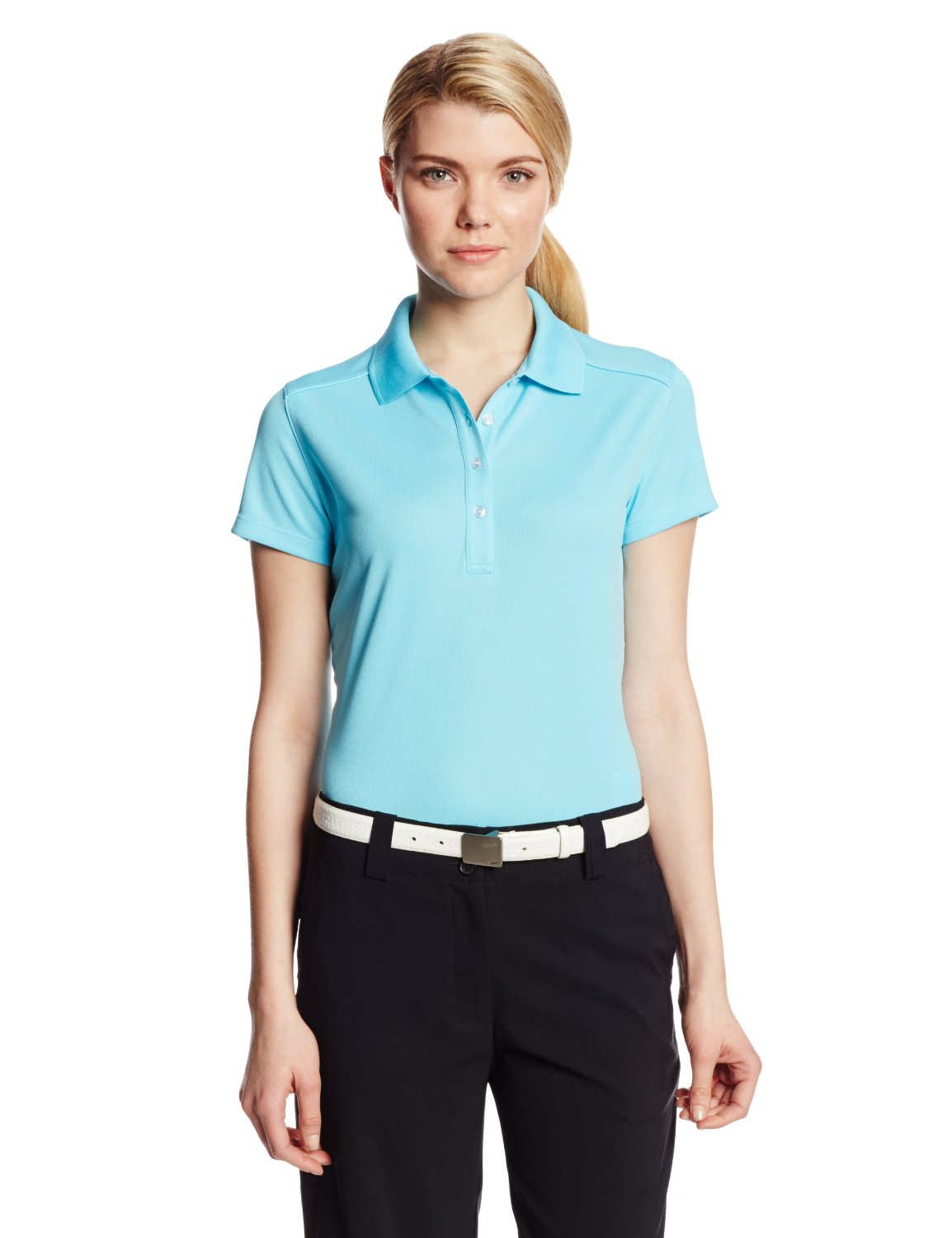 Callaway Womens Solid Double Knit Short Sleeve Polo Shirts
