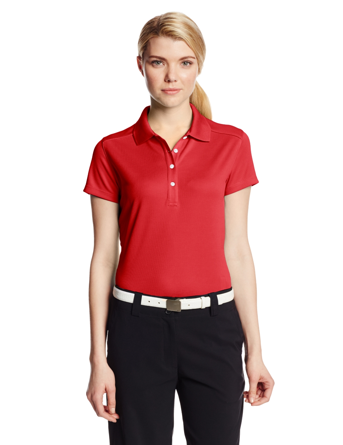 Callaway Womens Solid Double Knit Short Sleeve Golf Shirts