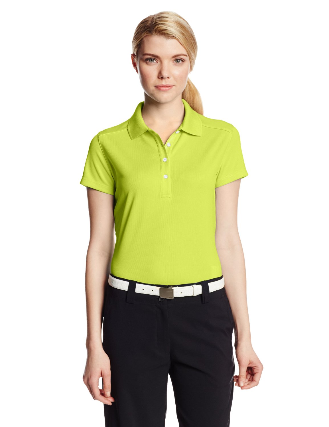 Womens Callaway Solid Double Knit Short Sleeve Golf Polo Shirts