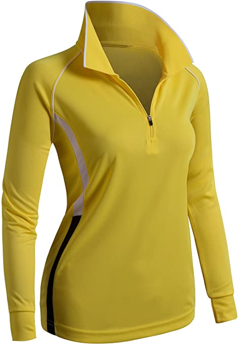 Clovery Womens Active Wear Long Sleeve Golf Polo Shirts