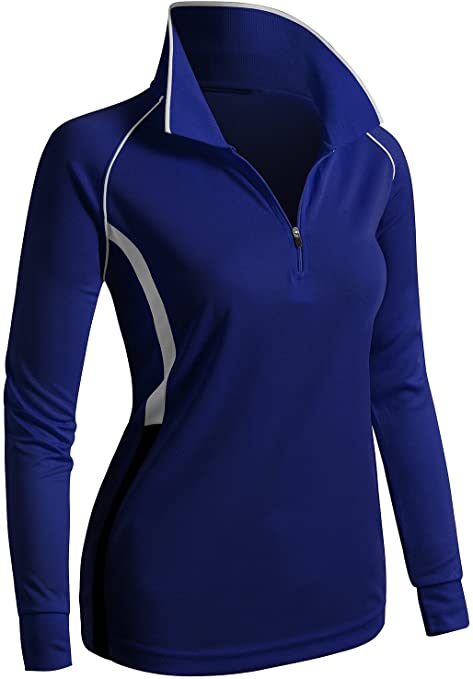 Clovery Womens Active Wear Long Sleeve Golf Polo Shirts