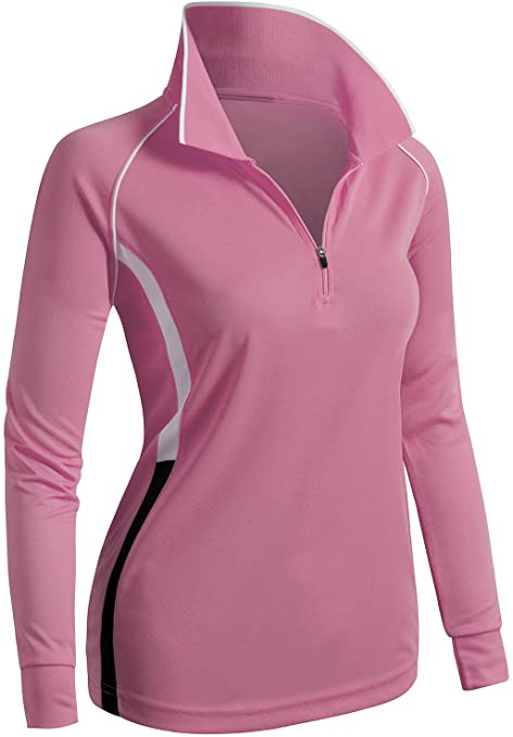 Clovery Womens Active Wear Long Sleeve Golf Polo Shirts