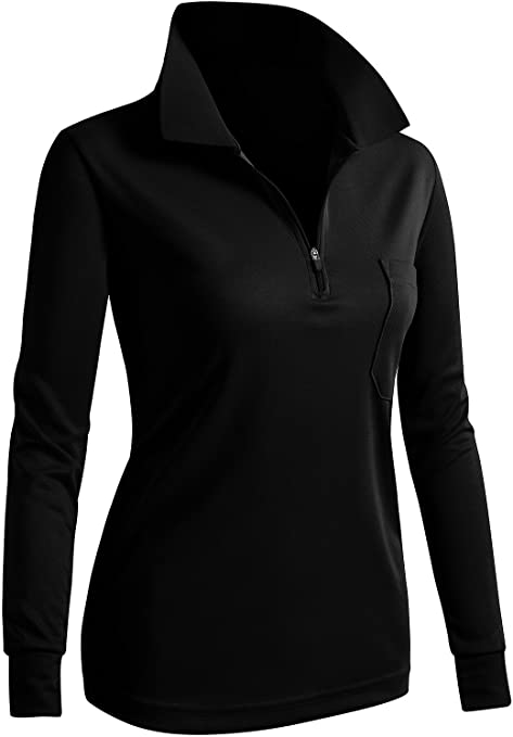 Clovery Womens Active Wear Pocket Golf Polo Shirts